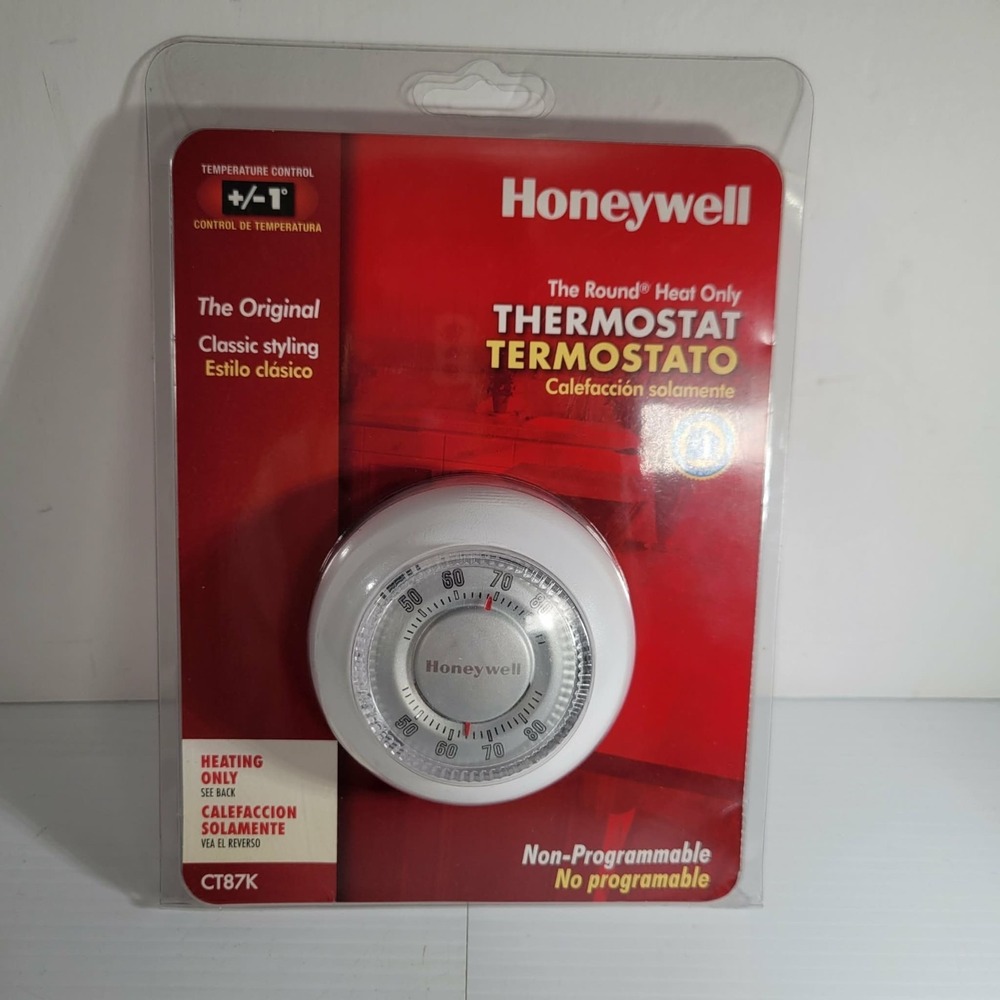 Honeywell Home Round Non Programmable White Thermostat Classic Design 80‎ CT87K - Picture 5 of 9
